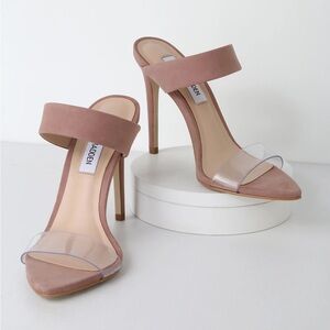 *NEW* Steve Madden Amaya Blush Nubuck Leather High Heel Sandals - size 6